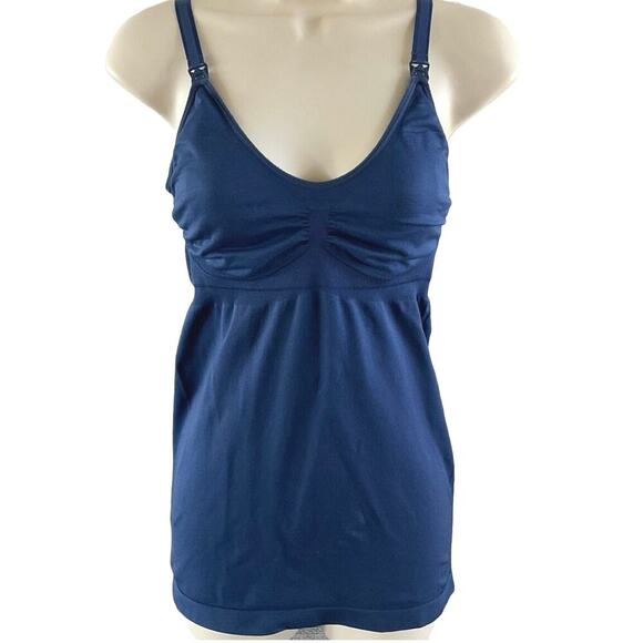 Kindred Bravely Simply Sublime Maternity & Nursing Tank Sz M Comfy Navy Nlue - Picture 1 of 6